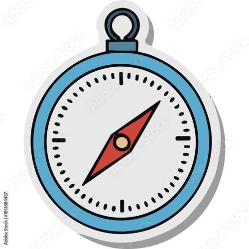 Vector Compass Icon Sticker, Navigation Tool