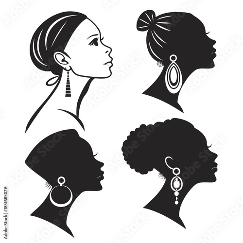 Silhouettes of diverse women