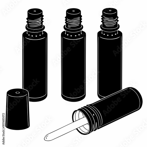 Black bottles with droppers