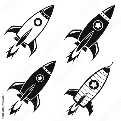 Collection of rocket silhouettes