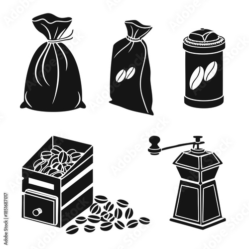 Coffee preparation icons
