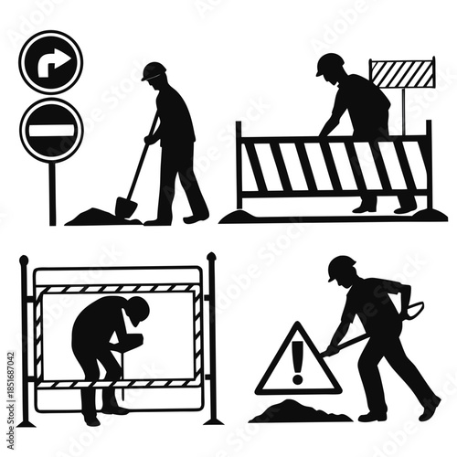 Construction workers at work