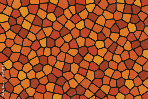 Warm Orange Mosaic Stone Tile Pattern Organic Background