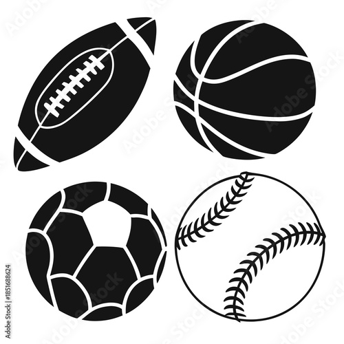 Sports equipment icons
