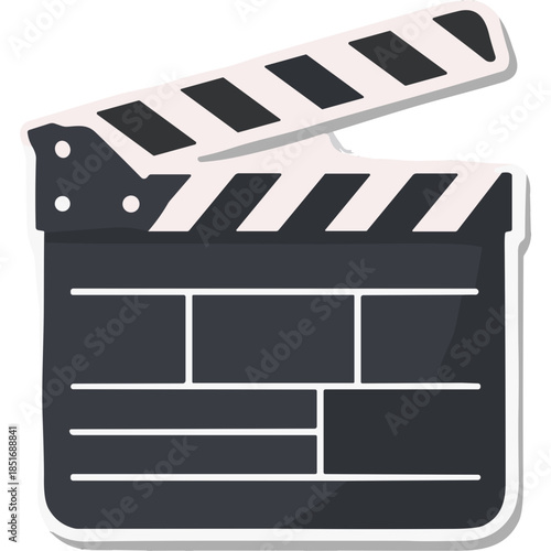 Vector Icon of a Classic Movie Clapperboard