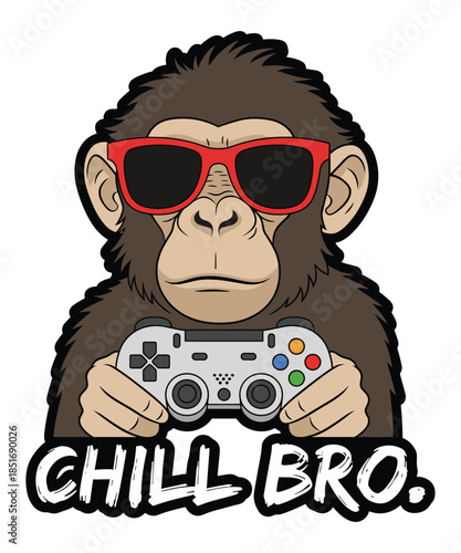 Cool gorilla gaming vector illustration