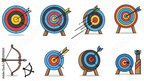 Archery Targets and Bows Collection.