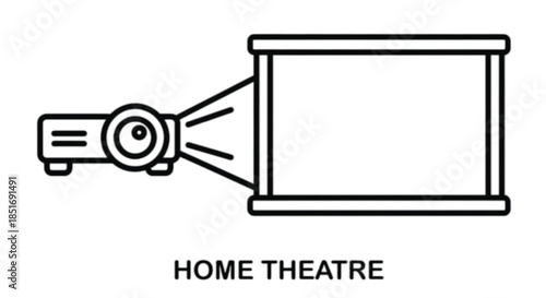 Modern home theatre setup with projector and screen for immersive entertainment
