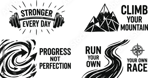 Workout Motivation Abstract Vector with Inspirational Quote