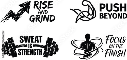 Workout Motivation Abstract Vector with Inspirational Quote