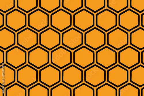 Bold Orange Honeycomb Hexagonal Grid Pattern