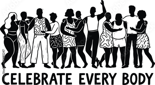 Body Positivity Diverse Figures Vector Illustration