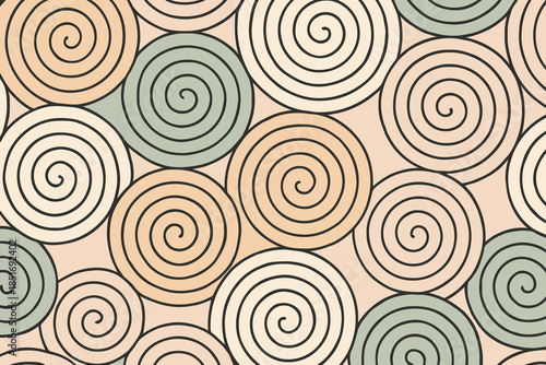 Abstract Spiral Vortex Pattern in Muted Earth Tones