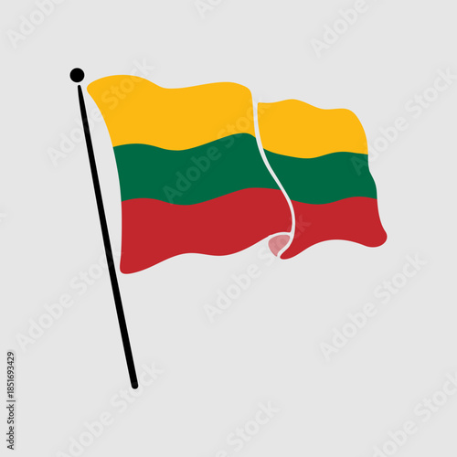 national flag of lithuania illustration 