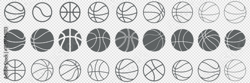 basketball icon set vector on white background. sports, icon, graphic, design, vector, illustration, simple, orange, black, white, outline, solid, logo, website, social media, printable, symbol