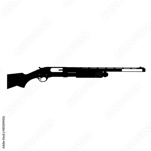 Silhouette of a shotgun on a for design elements