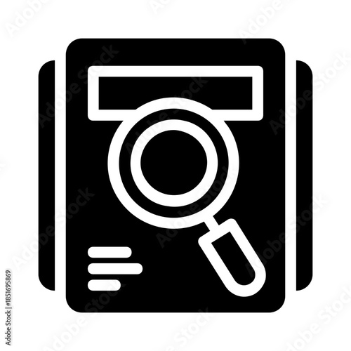 Documents with magnifying glass, perfect for search, investigation, research, data analysis, detective work, business reports, and legal documents.
