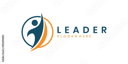Leadership logo design, people logo concept icon