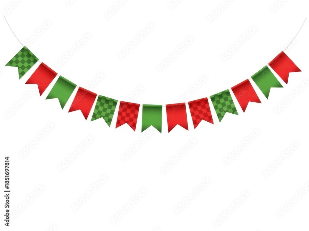 Obraz premium Christmas pennant banner isolated on white background