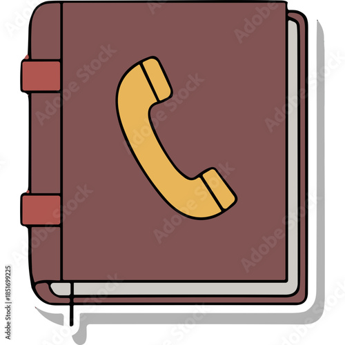 Vintage Phone Book Icon - Contact Organizer Graphic