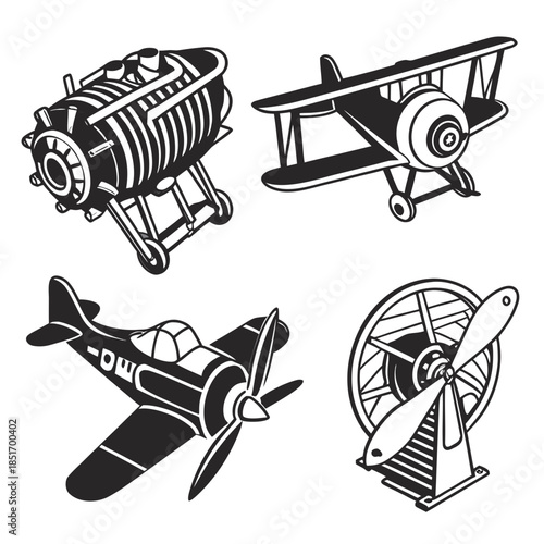 Outboard motor silhouettes