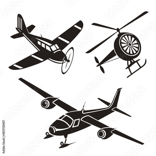 Collection of vintage engine illustrations