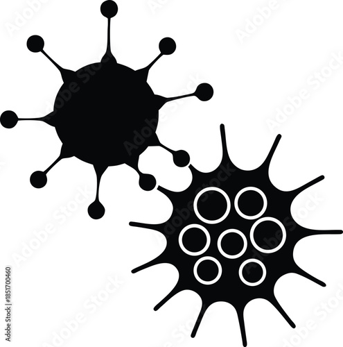 Cell Junctions Silhouette Vector Art Illustration