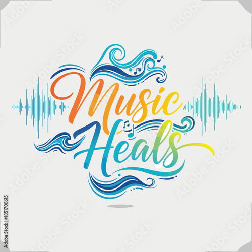 Music Heals A Symphony of Sound and Well-being with Rhythmic Waves and Audio Visualizations