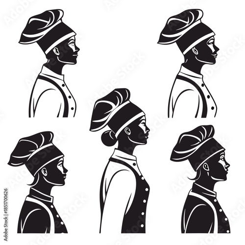 Silhouettes of traditional african women