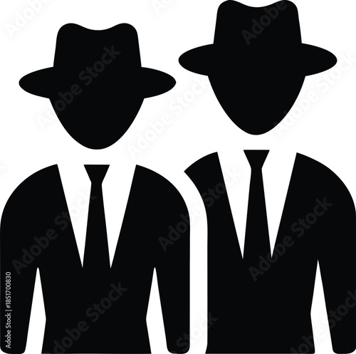 Cloning silhouette vector art illustration and minimal black and white design