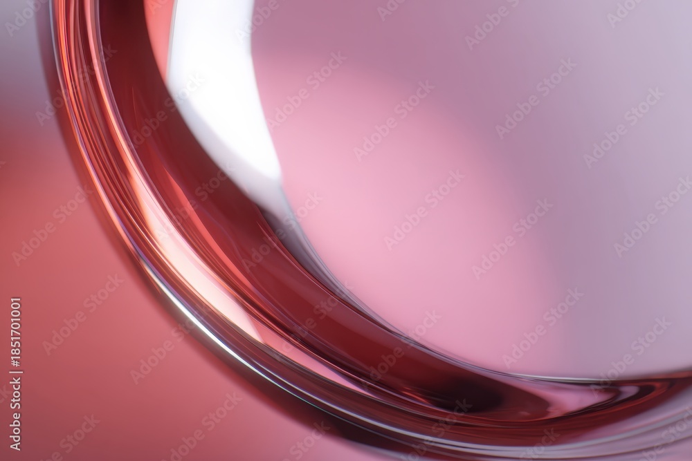 Fototapeta premium Abstract circular reflection with soft pink and silver tones for artistic and creative projects