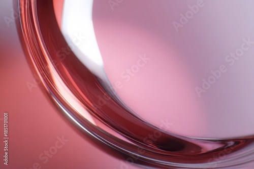 Abstract circular reflection with soft pink and silver tones for artistic and creative projects