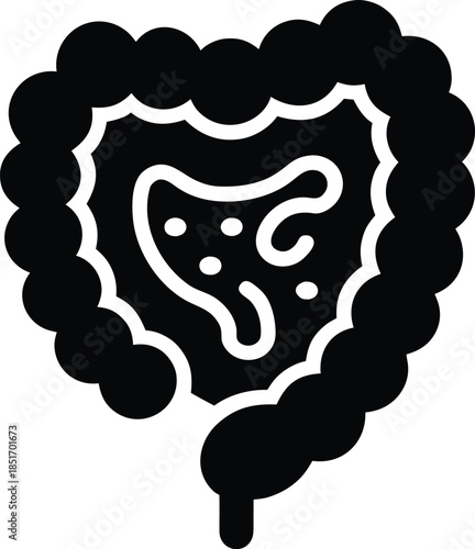 Intestinal Villi Microvilli silhouette vector art Illustration