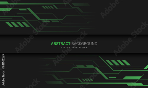 Abstract green technology futuristic circuit cyber geometric on grey blank space design modern background vector