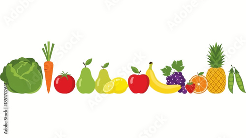 A vibrant and colorful assortment of fresh fruits and vegetables, offering a healthy and delicious bounty of nature's finest produce