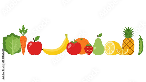A colorful assortment of fresh fruits and vegetables, offering a vibrant display of healthy and natural food options