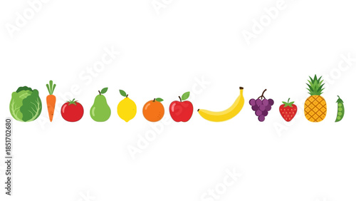 A colorful and healthy assortment of fresh fruits and vegetables, showcasing a vibrant selection of nature's bounty for a balanced diet