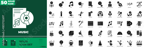 Music Solid Editable Icons set.
