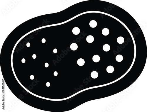 Vacuole silhouette vector art illustration and minimal black and white design