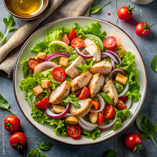 salad with vegetable and chicken
