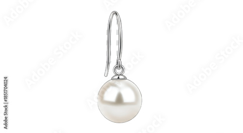 Elegant single pearl earring with a delicate silver hook, perfect for timeless style.