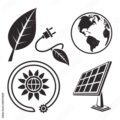 Sustainable energy icons