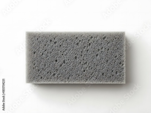Porous texture, close-up of gray sponge square, perfect for surfaces