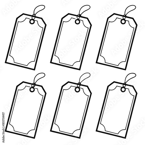 Set of six blank gift tags