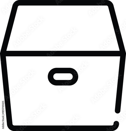 Simple outline icon of storage box
