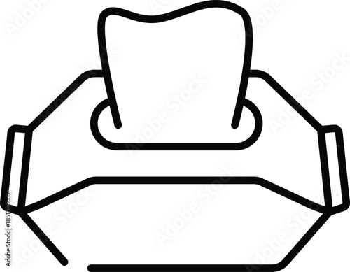 Simple outline icon of wet wipes