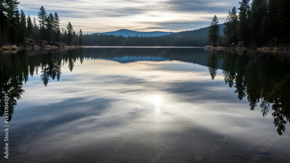Fototapeta premium Tranquil Lake Reflection