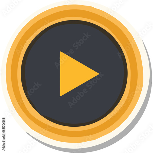 Yellow Play Button Icon