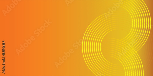 Abstract Yellow and Orange Overlapping Rings Background, Vector Illustration.