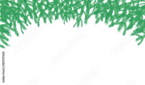 Christmas green pine branches, Christmas element
